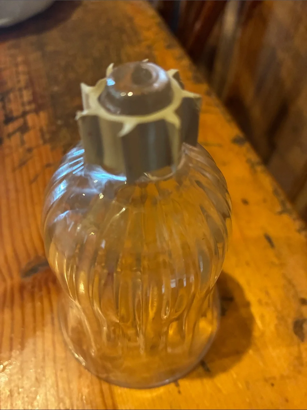 Home Interiors Clear Glass Bell Candle Shade with Cream Top rubber